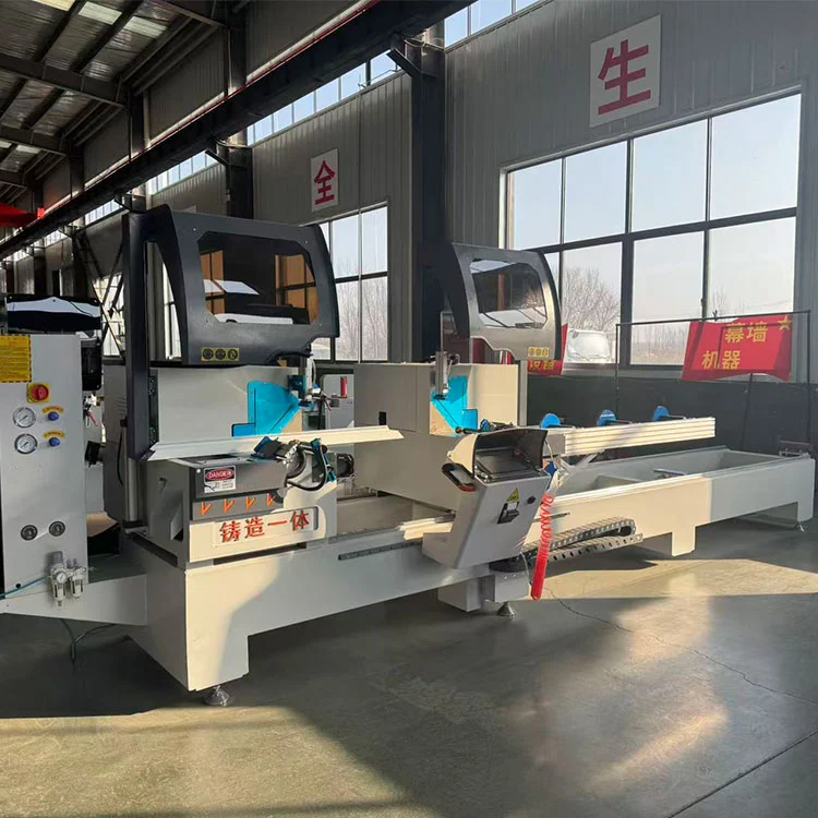 Semi-automatic Double Head Miter Saw အလူမီနီယမ် ပရိုဖိုင်ဖြတ်တောက်ခြင်းစက်